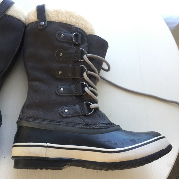 7.5Sorel Joan of arctic boots grey gray lined duck - Picture 6 of 8